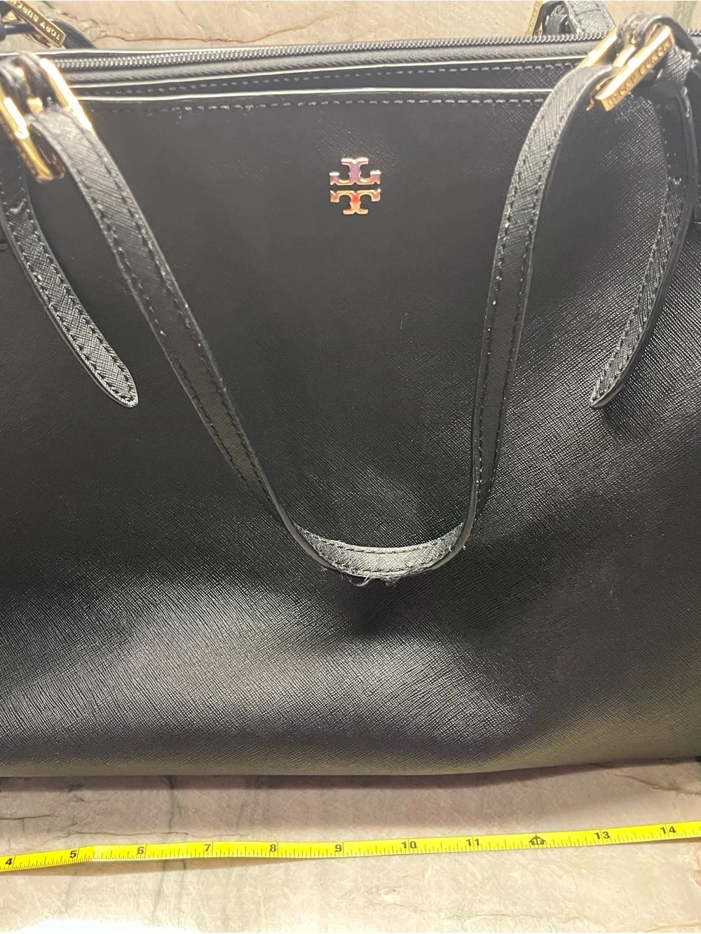 Tory Burch Black Logo-Print Interior Shoulder Bag